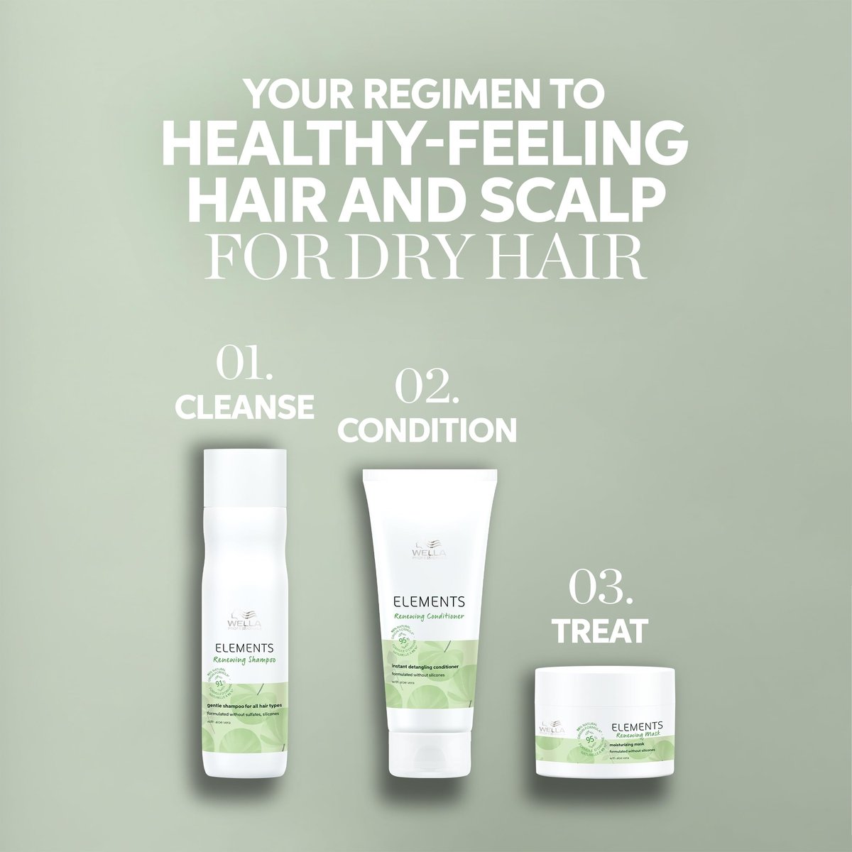 Wella Professionals Elements Renewing Moisturizing Mask with Aloe Vera | Gentle for All Hair Types | Sulfate & Silicone Free | 5.07 Fl Oz - görsel 17
