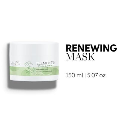 Wella Professionals Elements Renewing Moisturizing Mask with Aloe Vera | Gentle for All Hair Types | Sulfate & Silicone Free | 5.07 Fl Oz