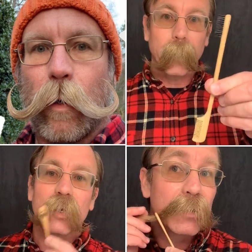 2-in-1 Sapling Mustache Brush & Comb (2-Pack) – Boar Bristle & Bamboo by Green Beard Grmng Avelisse