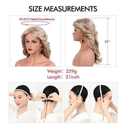 REEWES 70s Farrah Fawcett Wig - Vintage Blonde Synthetic Full Wig for Women - Feathered Disco Hair Wig Avelisse