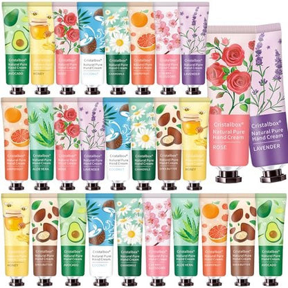 28-Pack Hand Lotion Gifts for Women – Natural Fragrance Hand Cream for Dry Cracked Hands, Bulk Set for Mom, Teacher, Nurse, Teen Girls Avelisse