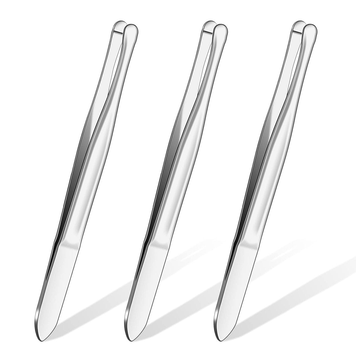 Honoson 3-Pack Stainless Steel Round Tip Blunt Tip Tweezers for Eyebrow Hair Removal - Precision Makeup Cosmetic Tool for Women - görsel 1