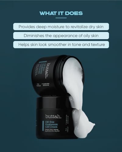 Buttah Skin by Dorion Renaud Oil-Free Hyaluronic Gel Cream - 2 oz Daily Moisturizer for Deep Hydration