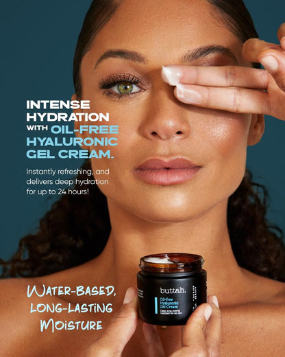 Buttah Skin by Dorion Renaud Oil-Free Hyaluronic Gel Cream - 2 oz Daily Moisturizer for Deep Hydration
