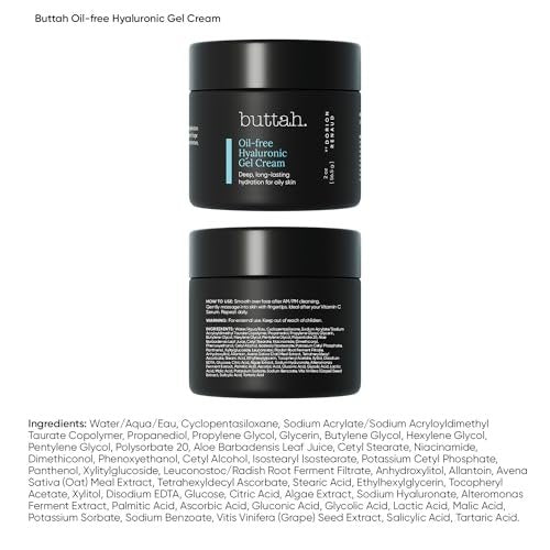 Buttah Skin by Dorion Renaud Oil-Free Hyaluronic Gel Cream - 2 oz Daily Moisturizer for Deep Hydration - görsel 4