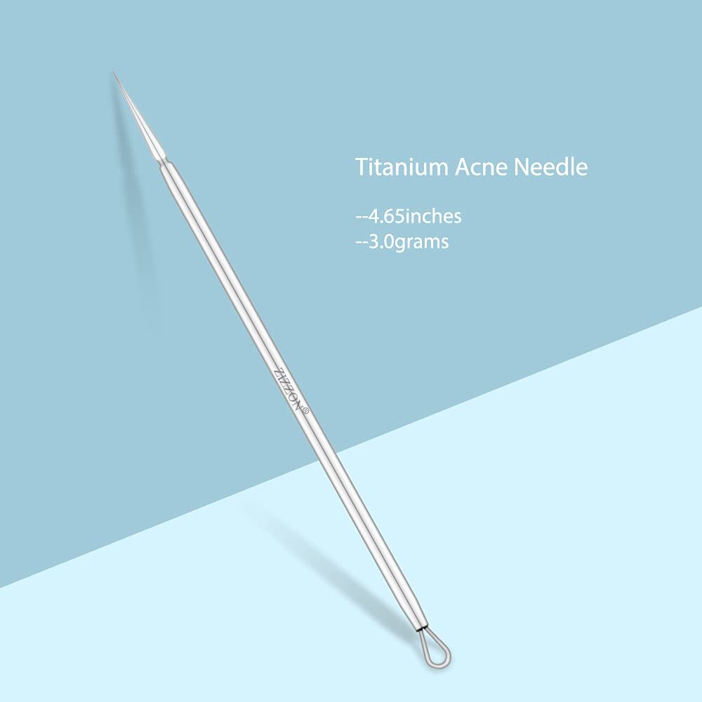 ZIZZON Titanium Lancet Needle Acne Blackhead Remover Pimple Extractor Popper Tool - görsel 3