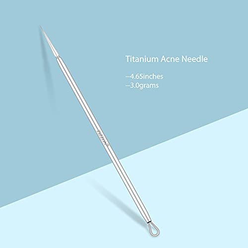 ZIZZON Titanium Lancet Needle Acne Blackhead Remover Pimple Extractor Popper Tool - görsel 4