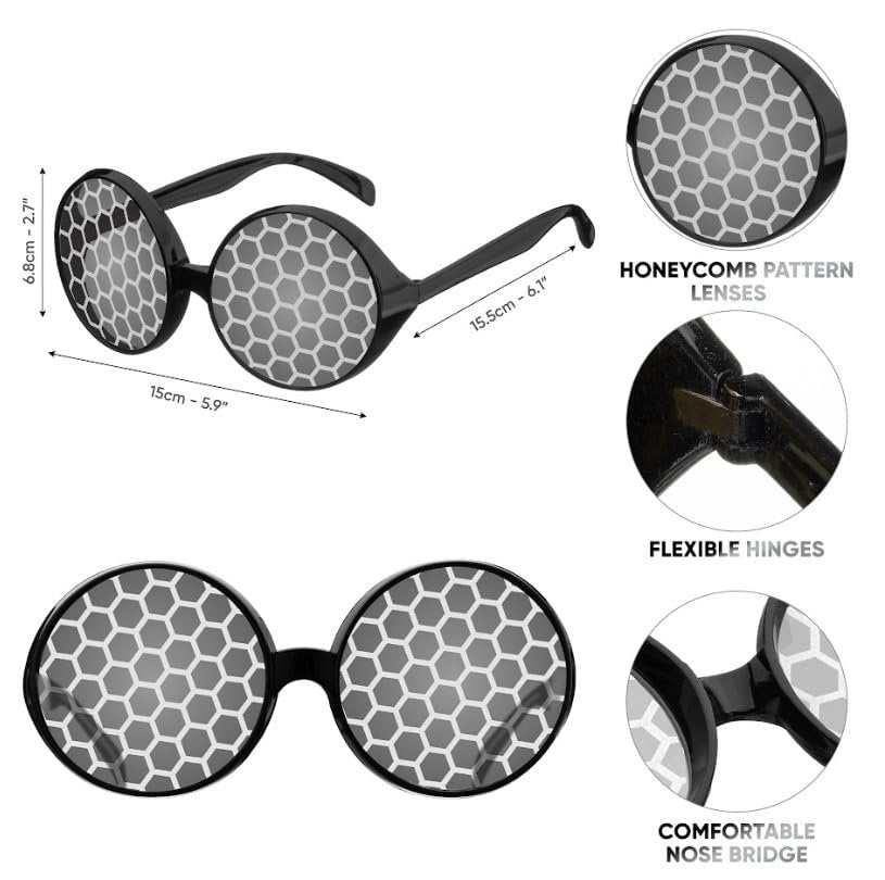 Funcredible Bug Antenna Headband & Glasses – Insect Costume Headwear for Adults – Black 2-Piece Set for Halloween, Festivals, Concerts & Cosplay - görsel 5
