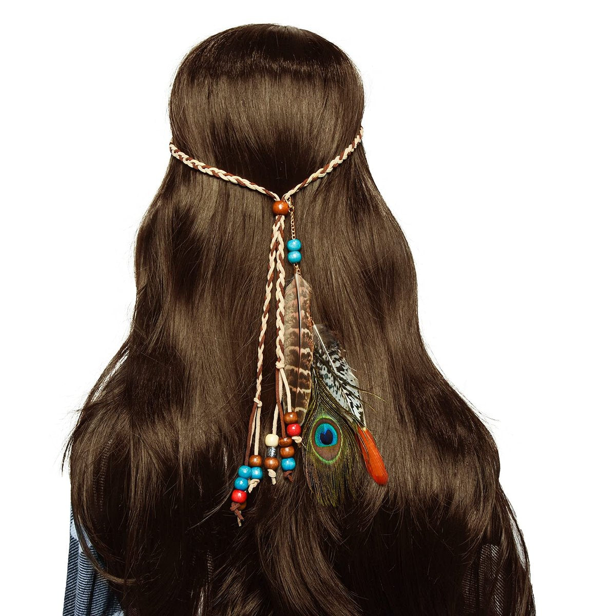 Boho Feather Headbands for Women - Indian Feather Headpiece Festival Costume Hair Accessories - görsel 10