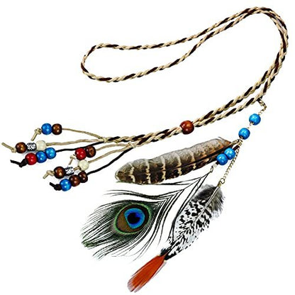 Boho Feather Headbands for Women - Indian Feather Headpiece Festival Costume Hair Accessories