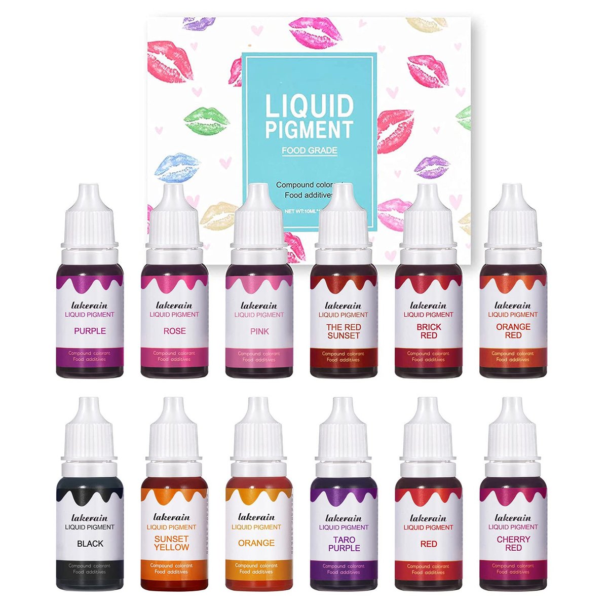 BONNIE CHOICE 12 Colors Liquid Lip Gloss Pigment Set - DIY Lipstick Colorant for Lip Gloss Base, Edible Plant-Based Dye Avelisse