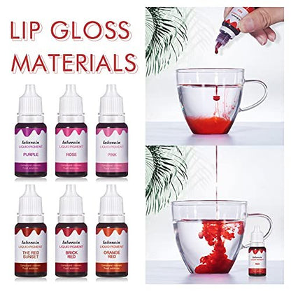 BONNIE CHOICE 12 Colors Liquid Lip Gloss Pigment Set - DIY Lipstick Colorant for Lip Gloss Base, Edible Plant-Based Dye Avelisse