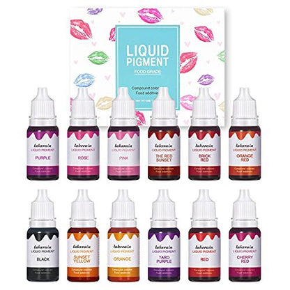 BONNIE CHOICE 12 Colors Liquid Lip Gloss Pigment Set - DIY Lipstick Colorant for Lip Gloss Base, Edible Plant-Based Dye Avelisse