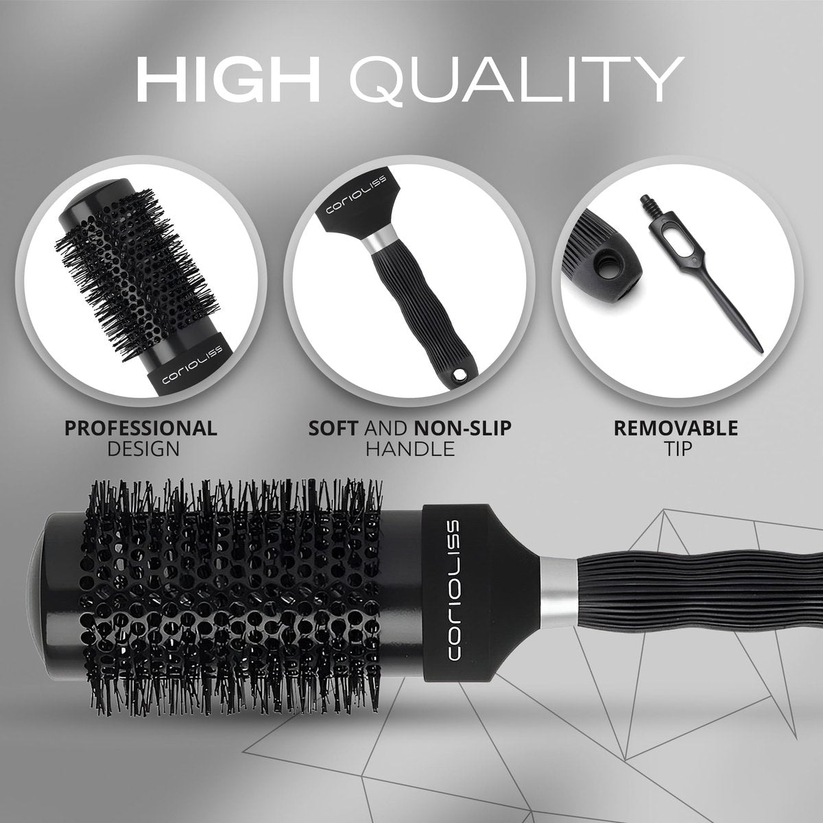 Corioliss Professional Ceramic Hair Roller Brush for Women – 53mm for Short Hair & Precise Styling - görsel 9