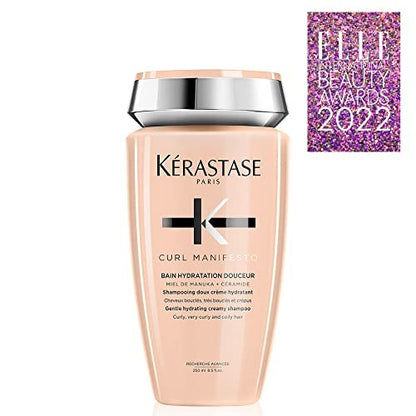 KÉRASTASE Curl Manifesto Hydratation Douceur Shampoo - Hydrates & Softens Wavy, Curly & Coily Hair, Removes Build Up, Reduces Frizz, 8.5 Fl Oz