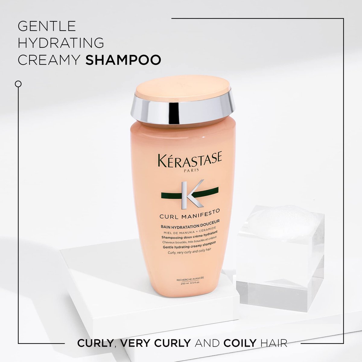 KÉRASTASE Curl Manifesto Hydratation Douceur Shampoo - Hydrates & Softens Wavy, Curly & Coily Hair, Removes Build Up, Reduces Frizz, 8.5 Fl Oz - görsel 3