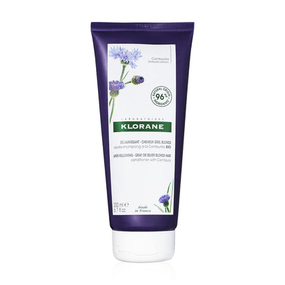 Klorane Plant-Based Purple Conditioner with Centaury - Brightens Blonde, Gray & White Hair - Neutralizes Yellow & Copper Tones - Paraben, Silicone & Sulfate Free - 6.7 fl oz Avelisse