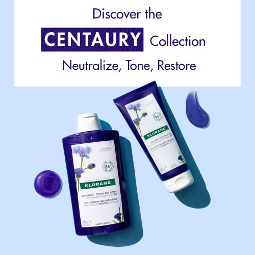 Klorane Plant-Based Purple Conditioner with Centaury - Brightens Blonde, Gray & White Hair - Neutralizes Yellow & Copper Tones - Paraben, Silicone & Sulfate Free - 6.7 fl oz Avelisse