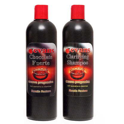 Brazilian Keratin Hair Smoothing Treatment Blowout Straightening System – Strong 16 fl oz + Clarifying Shampoo 16 fl oz Avelisse