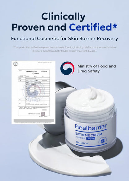 Real Barrier Extreme Cream – Hydrating Korean Moisturizer with Hyaluronic Acid & Ceramides for Sensitive Skin, 1.69 fl oz
