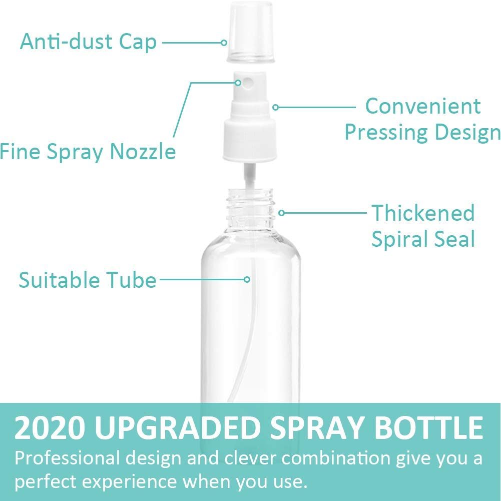 ZALUJMUS 50ml Mini Empty Travel Spray Bottles with Labels, Set of 3 - görsel 5