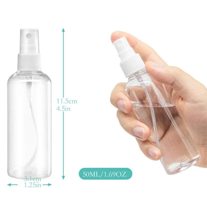 ZALUJMUS 50ml Mini Empty Travel Spray Bottles with Labels, Set of 3