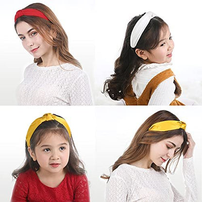 Funtopia 10-Piece Knotted Pearl Wide Headbands Set – Velvet, Leopard Print & Turban Styles for Women & Girls Avelisse