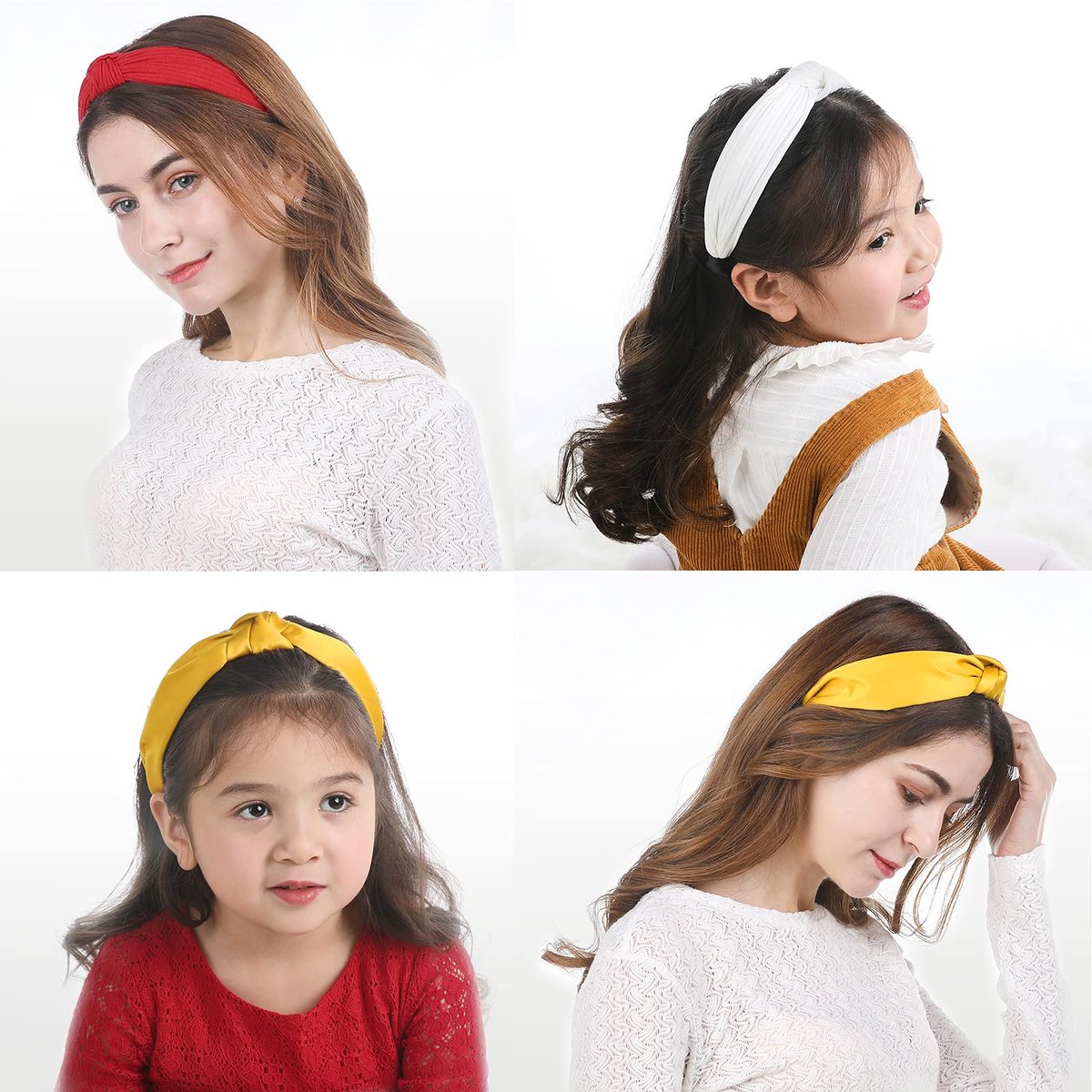 Funtopia 10-Piece Knotted Pearl Wide Headbands Set – Velvet, Leopard Print & Turban Styles for Women & Girls Avelisse