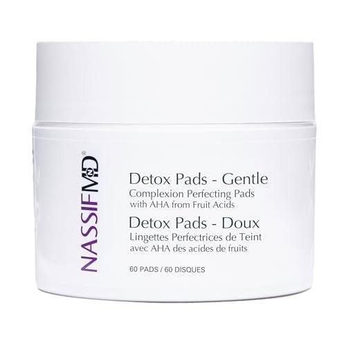 NassifMD Gentle Detox Pads – Surgeon-Created Fruit Acid Complex for Sensitive Skin, Brightens, Exfoliates & Reduces Wrinkles, 60 Count Avelisse