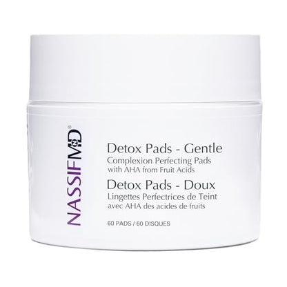 NassifMD Gentle Detox Pads – Surgeon-Created Fruit Acid Complex for Sensitive Skin, Brightens, Exfoliates & Reduces Wrinkles, 60 Count Avelisse