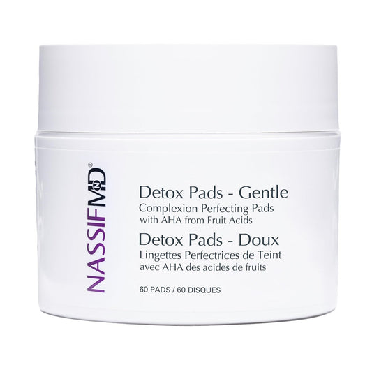 NassifMD Gentle Detox Pads – Surgeon-Created Fruit Acid Complex for Sensitive Skin, Brightens, Exfoliates & Reduces Wrinkles, 60 Count Avelisse