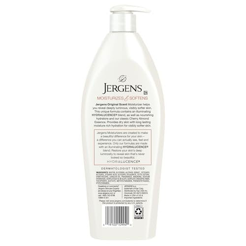 Jergens Original Scent Dry Skin Body Lotion, Cherry Almond Essence, 21 oz (Pack of 3) Avelisse