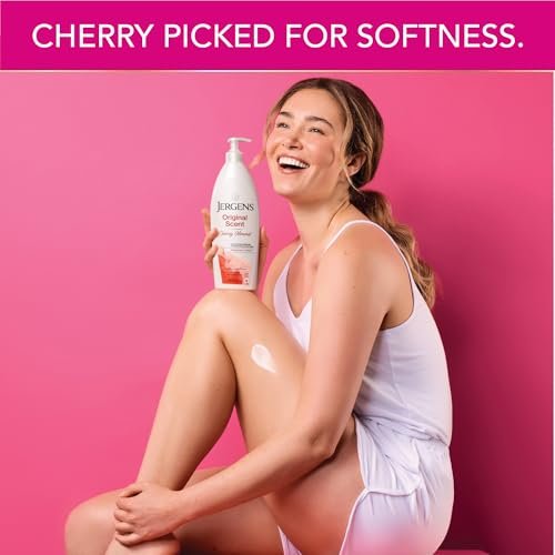 Jergens Original Scent Dry Skin Body Lotion, Cherry Almond Essence, 21 oz (Pack of 3) Avelisse