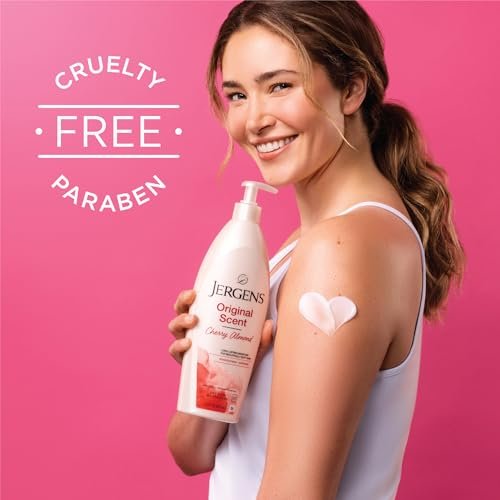 Jergens Original Scent Dry Skin Body Lotion, Cherry Almond Essence, 21 oz (Pack of 3) Avelisse