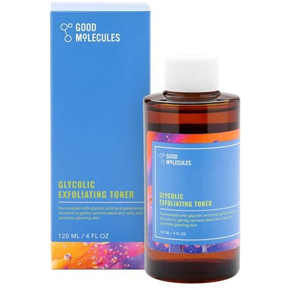 Good Molecules Glycolic Exfoliating Toner – Hyaluronic Acid & Glycolic Acid Daily Toner for Glowing, Even Skin Tone