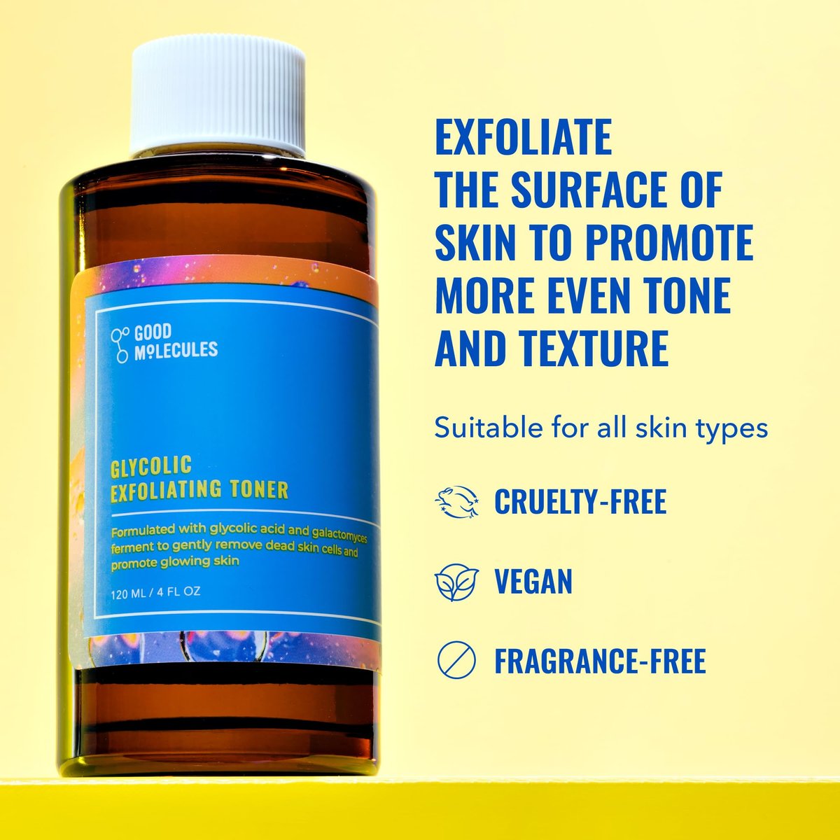 Good Molecules Glycolic Exfoliating Toner – Hyaluronic Acid & Glycolic Acid Daily Toner for Glowing, Even Skin Tone - görsel 3