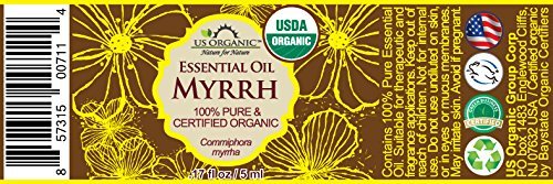 US Organic 100% Pure Myrrh & Frankincense Essential Oil Combo Pack - USDA Certified Organic, Direct from Horn of Africa, 5 ml Each Avelisse