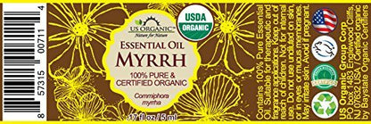 US Organic 100% Pure Myrrh & Frankincense Essential Oil Combo Pack - USDA Certified Organic, Direct from Horn of Africa, 5 ml Each Avelisse