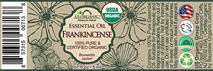 US Organic 100% Pure Myrrh & Frankincense Essential Oil Combo Pack - USDA Certified Organic, Direct from Horn of Africa, 5 ml Each Avelisse