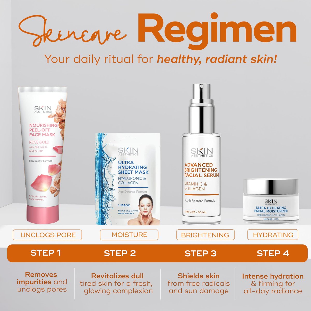 Skin Aesthetics Vitamin C Serum for Face with Collagen - Dark Spots, Skin Brightening, Anti-Aging & Acne, Fine Lines & Wrinkles - Vegan, Clean Beauty Korean Skincare - görsel 11