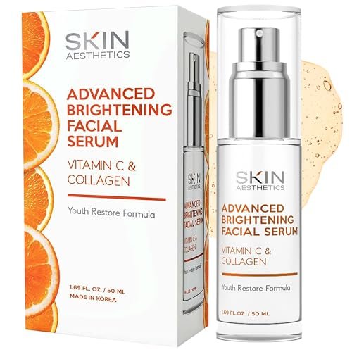 Skin Aesthetics Vitamin C Serum for Face with Collagen - Dark Spots, Skin Brightening, Anti-Aging & Acne, Fine Lines & Wrinkles - Vegan, Clean Beauty Korean Skincare - görsel 2