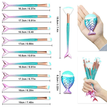 11PCS Makeup Brushes Set - Complete Cosmetic Brush Kit for Teens, Kids, and Women | HOFASON