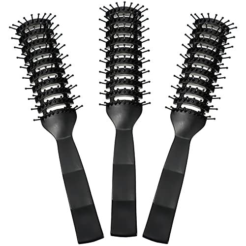 Patelai 3-Piece Vent Hair Brush Set for Women & Men – Black Anti-Static Styling Brushes for Wet, Short, Curly, Straight Hair – Fast Blow Drying - görsel 2