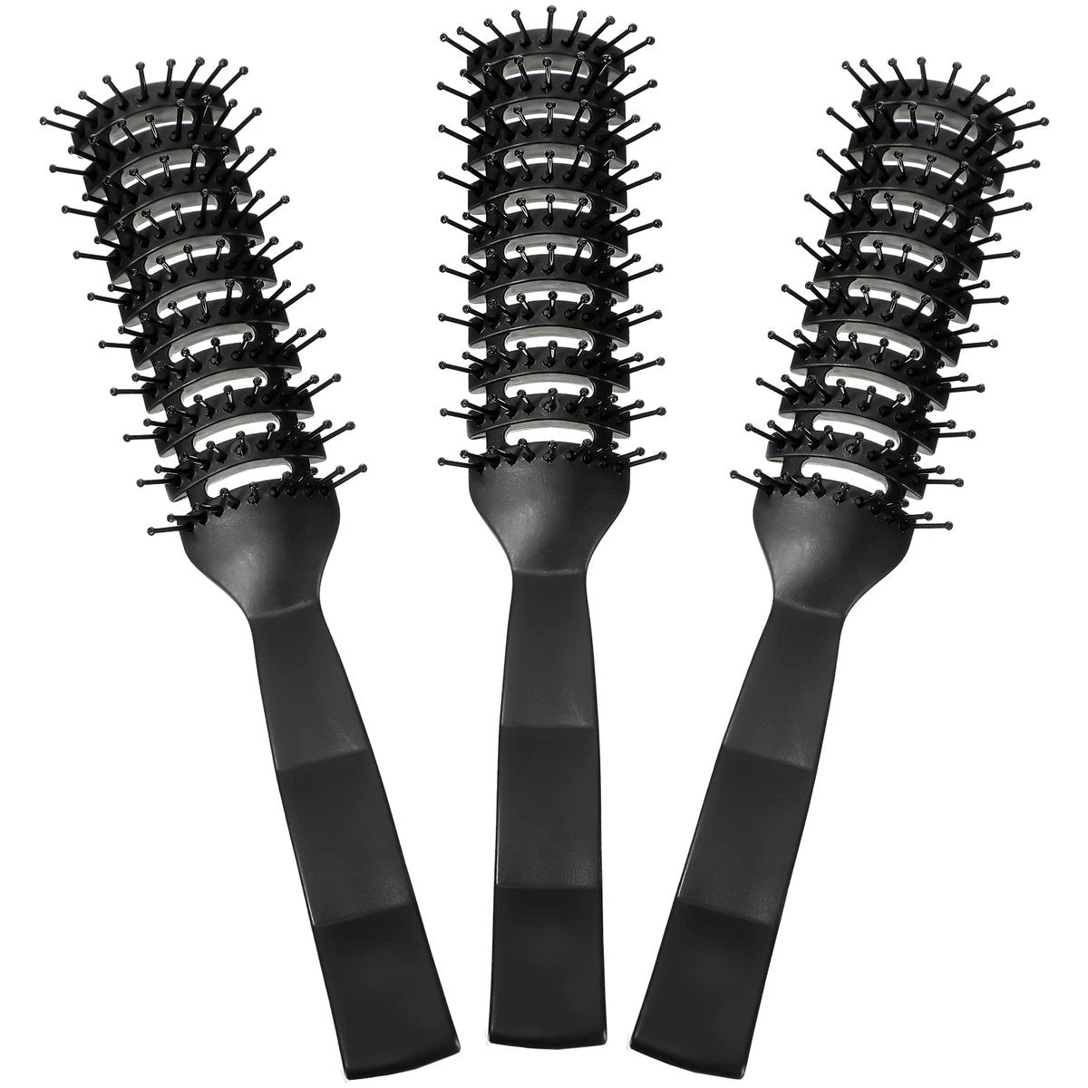 Patelai 3-Piece Vent Hair Brush Set for Women & Men – Black Anti-Static Styling Brushes for Wet, Short, Curly, Straight Hair – Fast Blow Drying - görsel 1