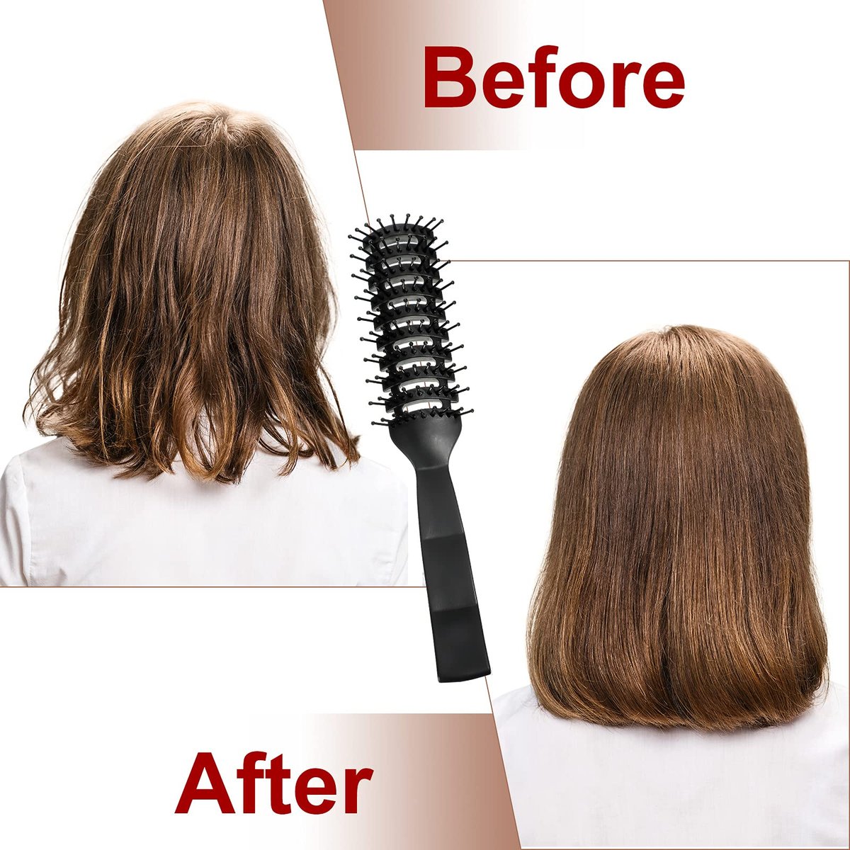 Patelai 3-Piece Vent Hair Brush Set for Women & Men – Black Anti-Static Styling Brushes for Wet, Short, Curly, Straight Hair – Fast Blow Drying - görsel 11