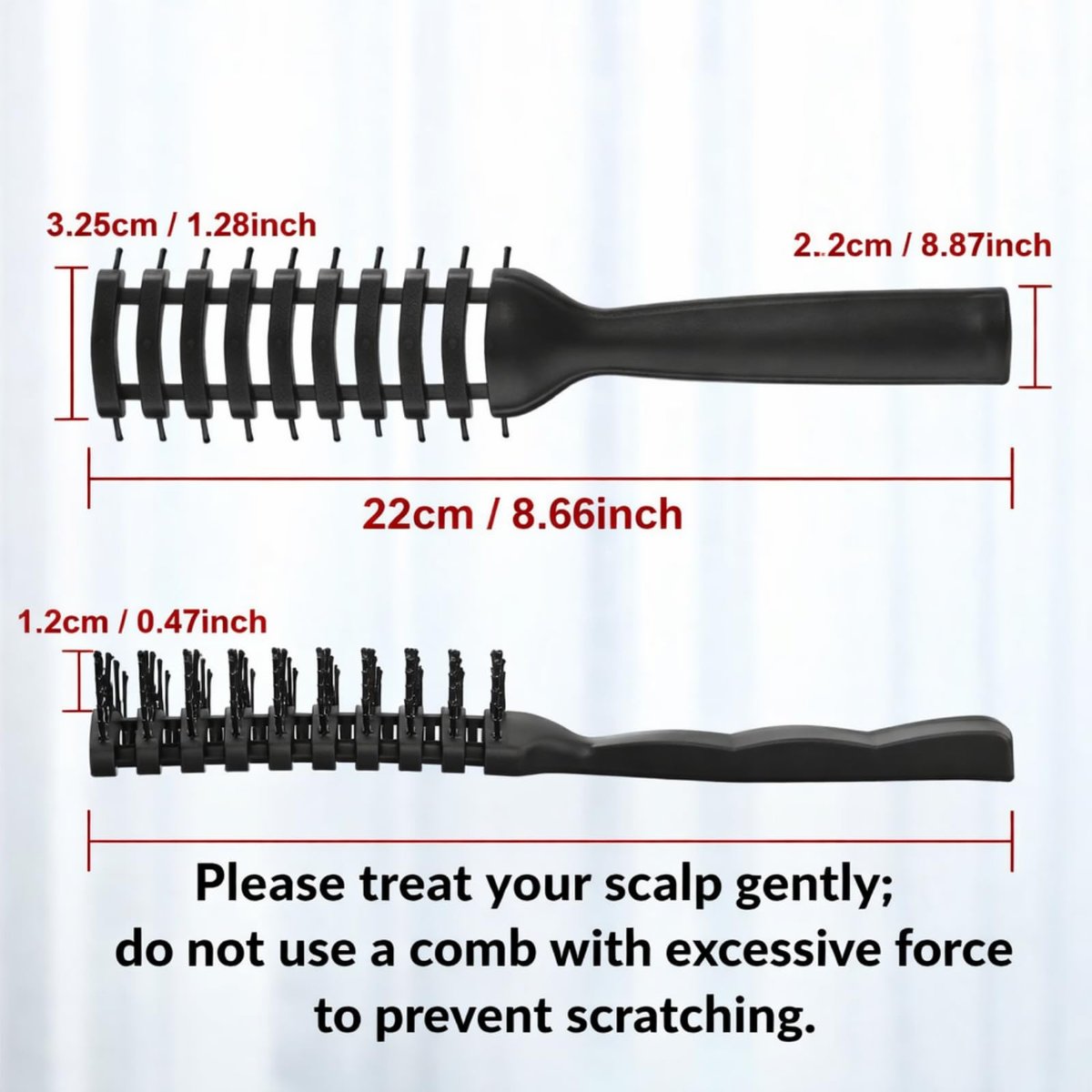 Patelai 3-Piece Vent Hair Brush Set for Women & Men – Black Anti-Static Styling Brushes for Wet, Short, Curly, Straight Hair – Fast Blow Drying - görsel 5