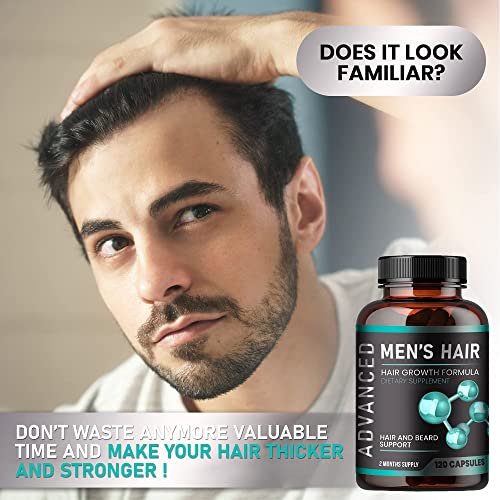 NutraPro Hair Growth Vitamins for Men – Anti Hair Loss Pills with Biotin & Saw Palmetto, Regrow Hair & Beard, Thicker, Fuller Hair, 120 Capsules Avelisse