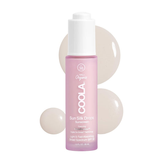 COOLA Organic Sun Silk Drops SPF 30 – Sheer Face Moisturizer with BlueScreen Technology, 1 oz Avelisse