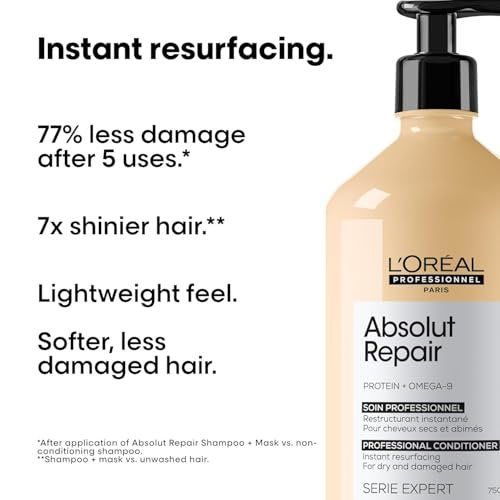 L'Oréal Professionnel Paris Absolut Repair Conditioner – Nourishing Protein Treatment for Dry, Damaged Hair, 16.9 Fl Oz Avelisse
