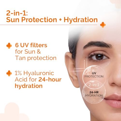 The Derma Co 1% Hyaluronic Sunscreen Aqua Gel SPF 50 PA++++ | Broad Spectrum Sunscreen with Blue Light Protection | Lightweight & Quick Absorbing | 1.76 Oz (50g) Avelisse